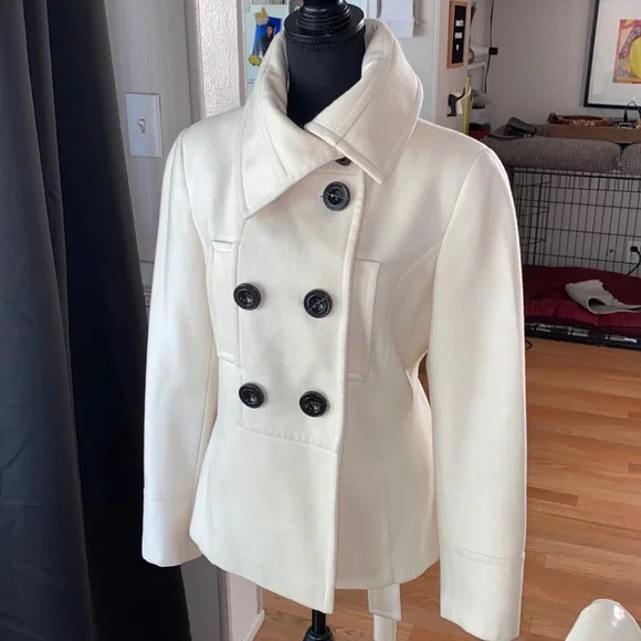 Zara Cream Wool Coat - Picture 2 of 10